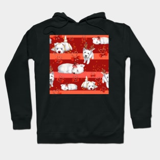 Christmas Westies red pattern Hoodie